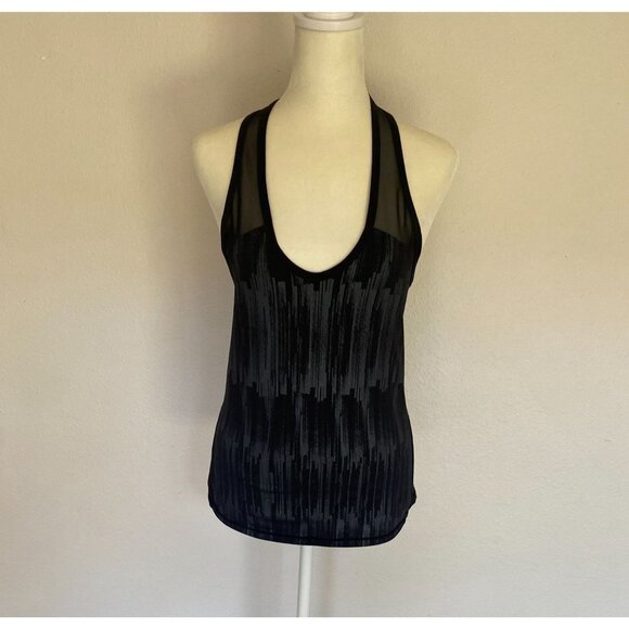 Lululemon Black & Gray Ace Mesh Racerback Tank . Tag missing, measures as 6 - Picture 3 of 6